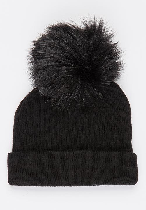 Pop Candy - Pom-Pom Beanie Black
