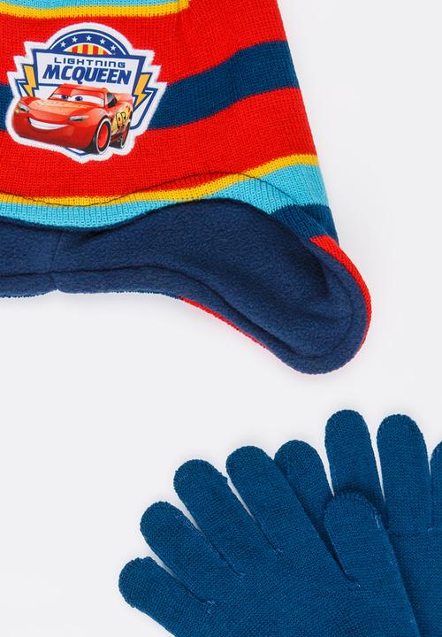 Character Fashion - Cars Trapper Beanie and Gloves Set Multi-colour