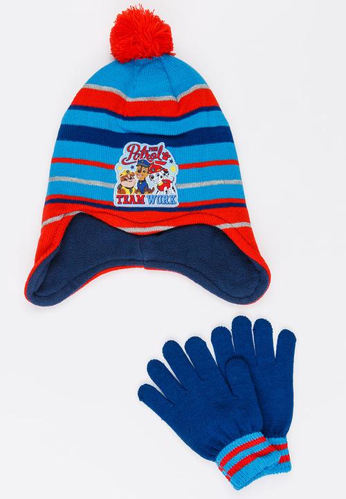 Character Fashion - Paw Patrol Trapper Beanie and Gloves Set Multi-colour