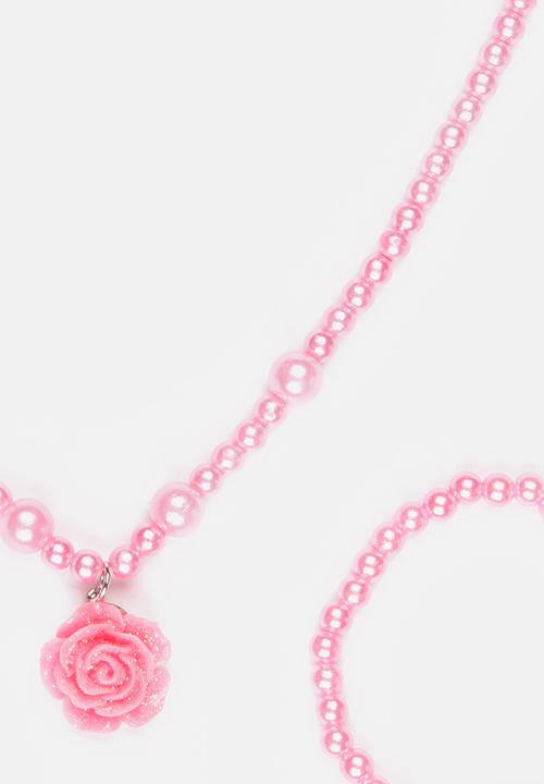 Pop Candy - Plastic Pearl Necklace Mid Pink