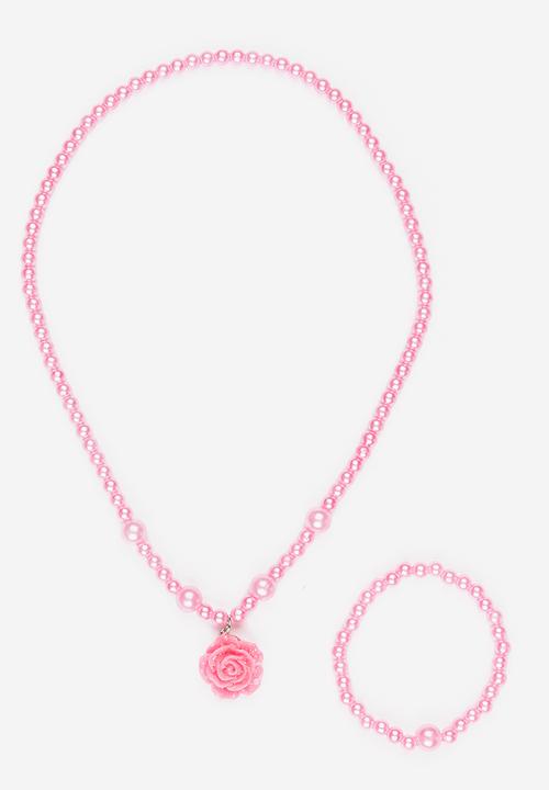Pop Candy - Plastic Pearl Necklace Mid Pink