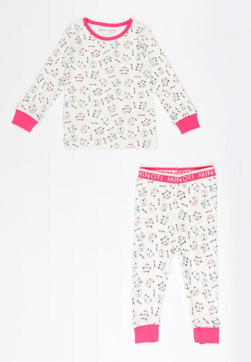 MINOTI - Kitty Printed Pajama Set Off White