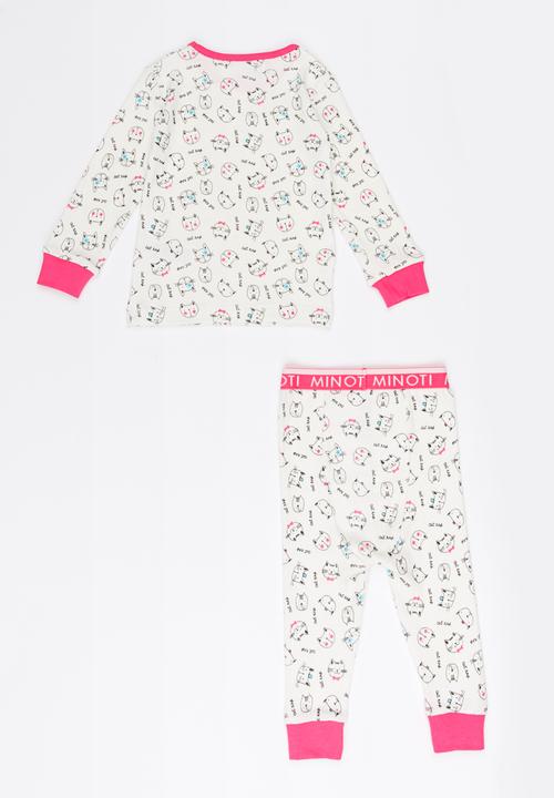 MINOTI - Kitty Printed Pajama Set Off White