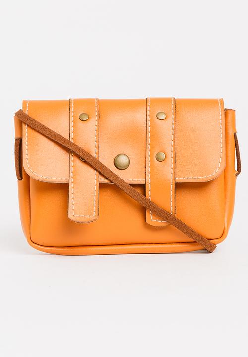 Pop Candy - Sling Bag with Belt Detail Tan