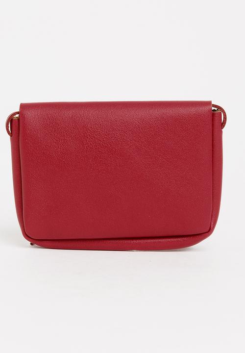 Pop Candy - Sling Bag with Bow Detail Dark Red