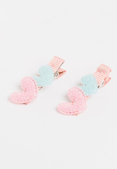 Pop Candy - Hearts Hair Clip Multi-colour