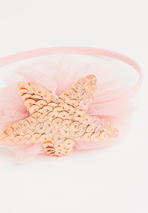 Pop Candy - Bow Mesh Aliceband Mid Pink