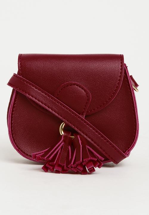 Pop Candy - Sling Bag with Belt Detail Maroon