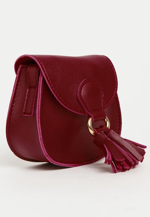 Pop Candy - Sling Bag with Belt Detail Maroon