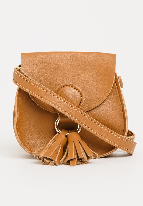 Pop Candy - Sling Bag with Belt Detail Tan