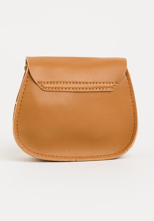 Pop Candy - Sling Bag with Belt Detail Tan