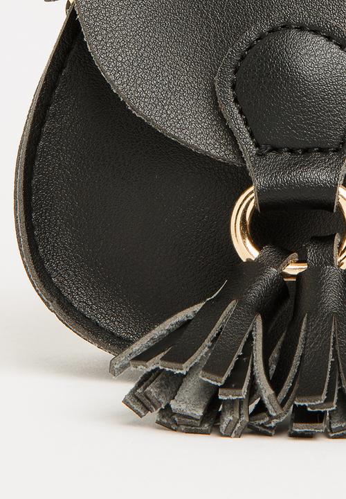 Pop Candy - Sling Bag with Belt Detail Black