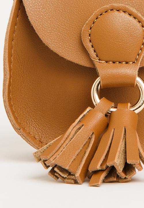 Pop Candy - Sling Bag with Belt Detail Tan