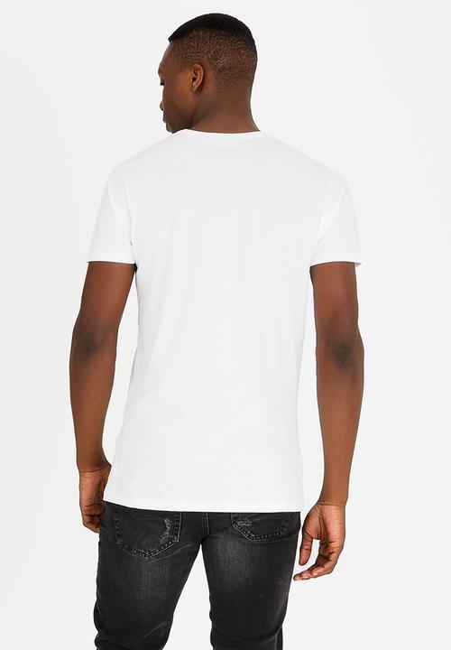 Brave Soul - Falcon Zip Detail Cotton Tee White
