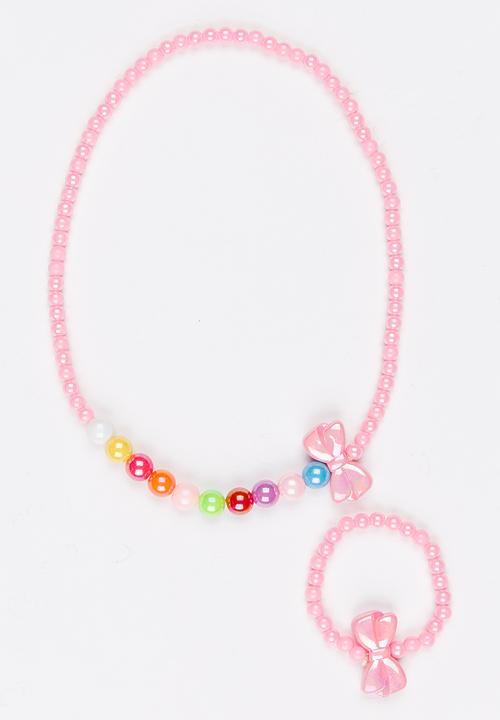 Pop Candy - Plastic Pearl Necklace Mid Pink