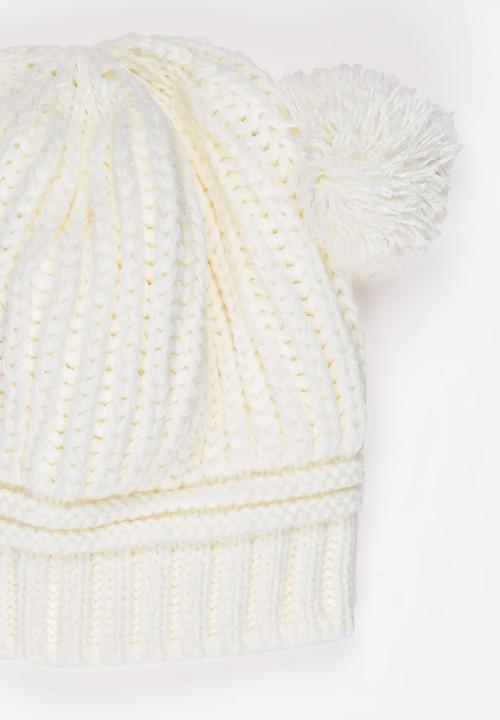 Pop Candy - Girls Pom-Pom Beanie White
