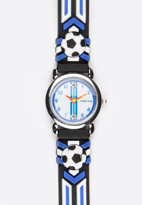 Cool Kids - Boys 3D Soccer  Watch Blue