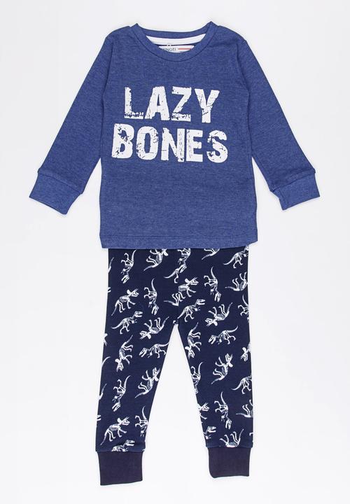 MINOTI - Dinosaur Printed Pajama Set Navy