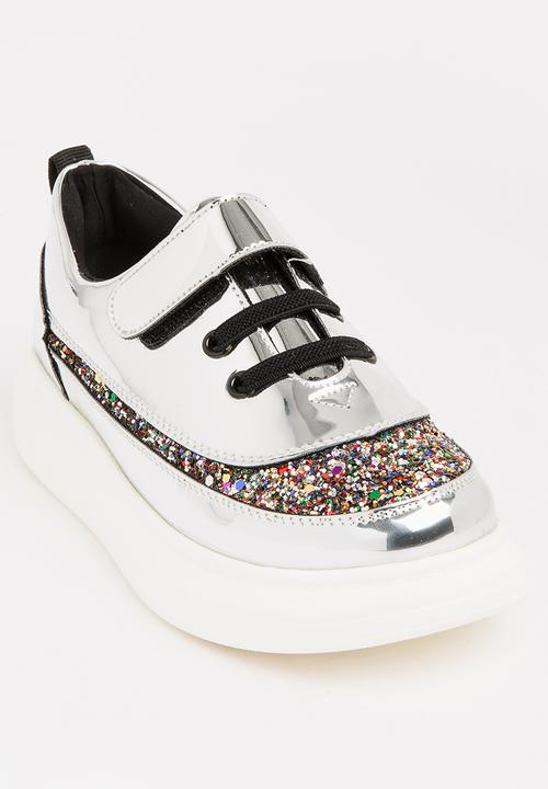 Pop Candy - Girls Metallic Sneaker Silver