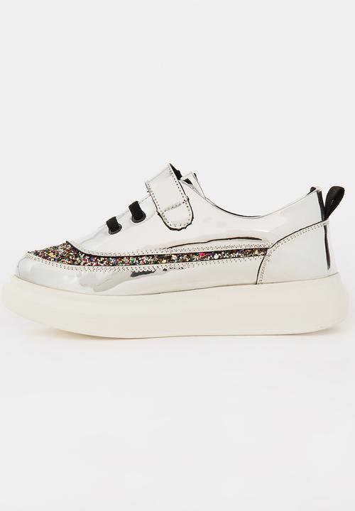Pop Candy - Girls Metallic Sneaker Silver