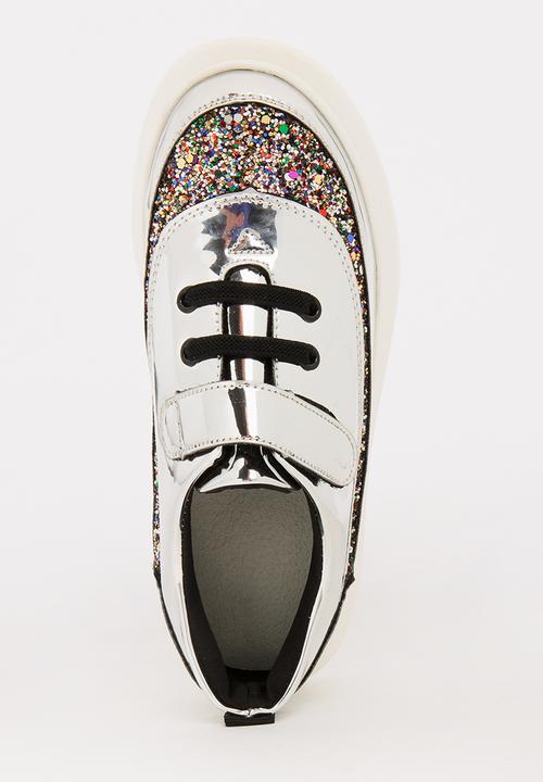 Pop Candy - Girls Metallic Sneaker Silver
