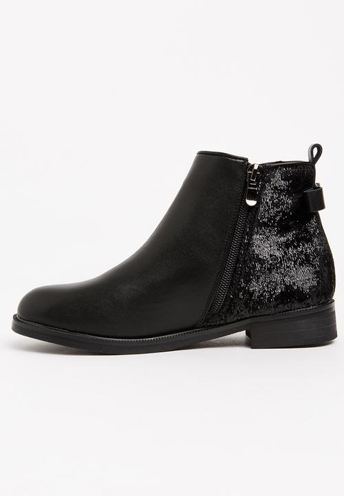 Pop Candy - Girls PU Ankle Boot Black