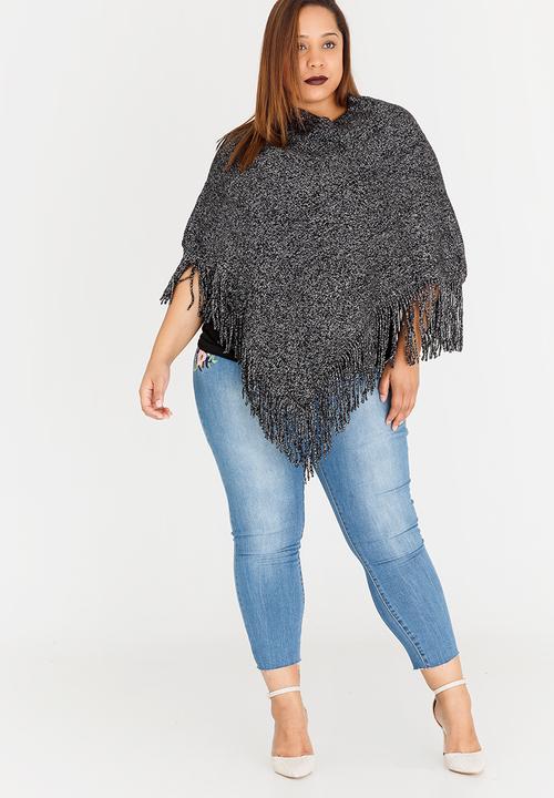 Joy Collectables - Metallic-effect Poncho Black