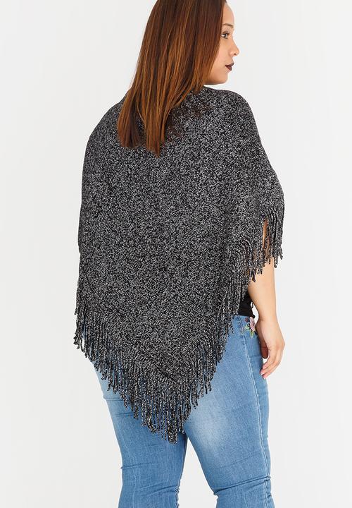 Joy Collectables - Metallic-effect Poncho Black