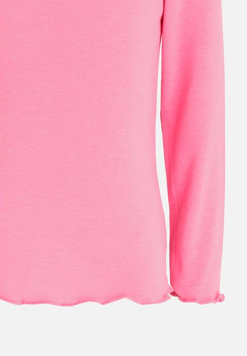 Pop Candy - Long Sleeve Polo Neck Mid Pink