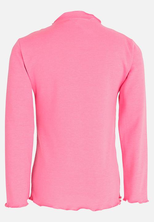 Pop Candy - Long Sleeve Polo Neck Mid Pink