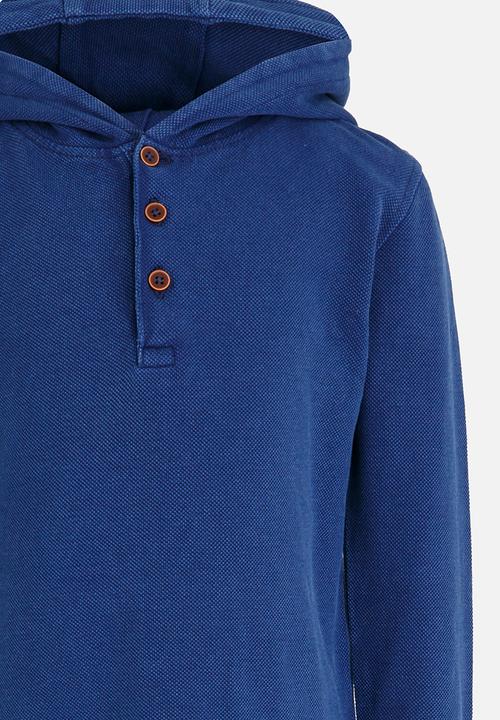 MINOTI - Washed out denim hoodie - blue