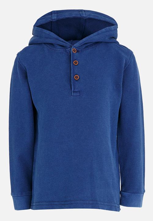 MINOTI - Washed out denim hoodie - blue