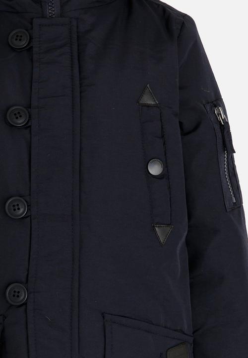 Brave Soul - Boys Zip Through Parker Jacket Navy