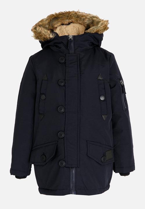 Brave Soul - Boys Zip Through Parker Jacket Navy