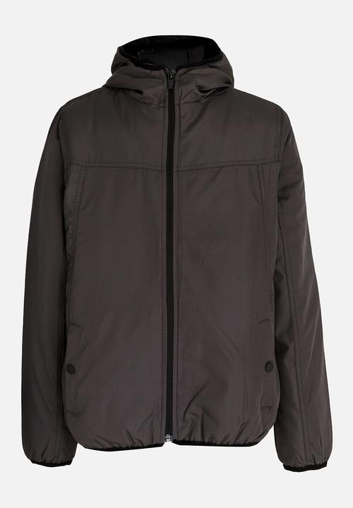 Brave Soul - Boys Hooded Windrunner Charcoal