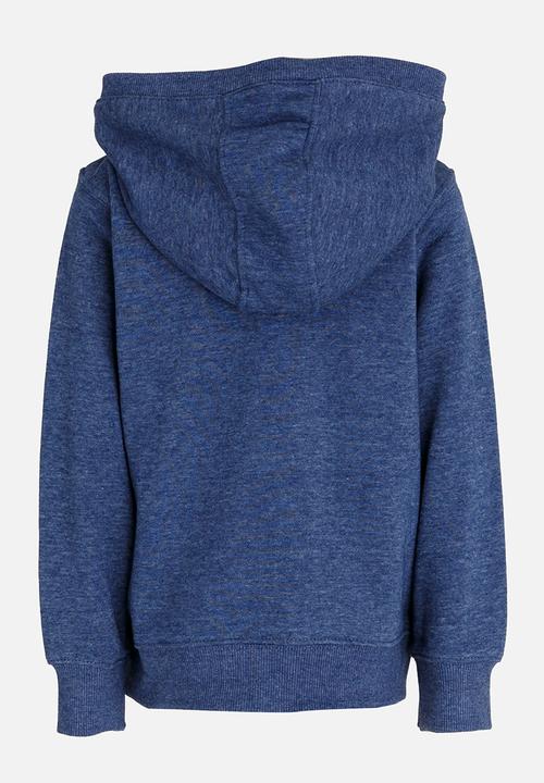MINOTI - Zip Thru Hoodie with Chest Emblem Navy