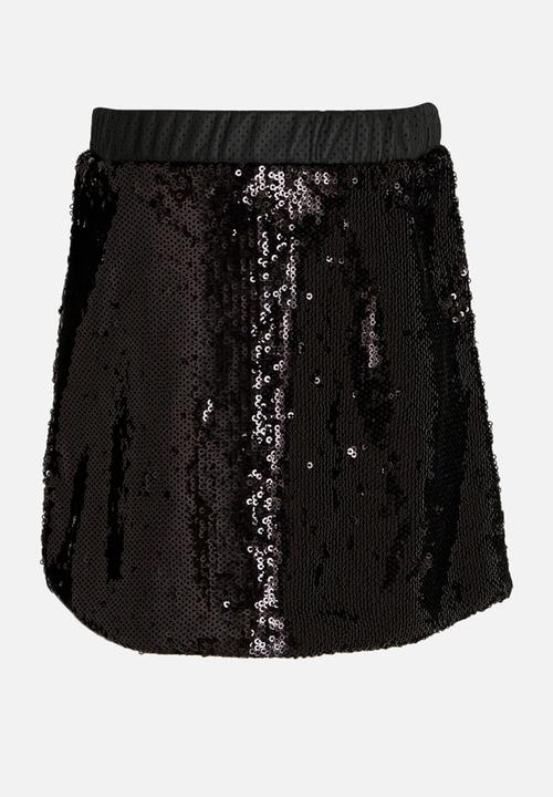 MINOTI - Sequin Skirt with PU Waistband Black