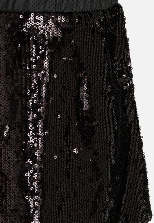 MINOTI - Sequin Skirt with PU Waistband Black