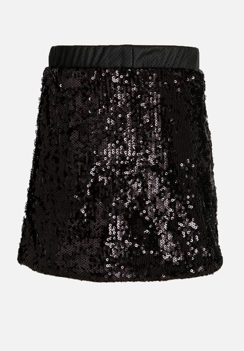MINOTI - Sequin Skirt with PU Waistband Black