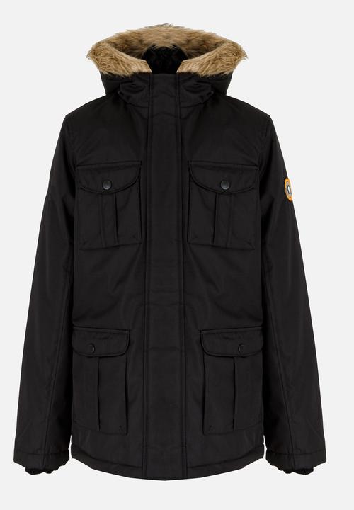 Brave Soul - Ripstop Parker Jacket Black