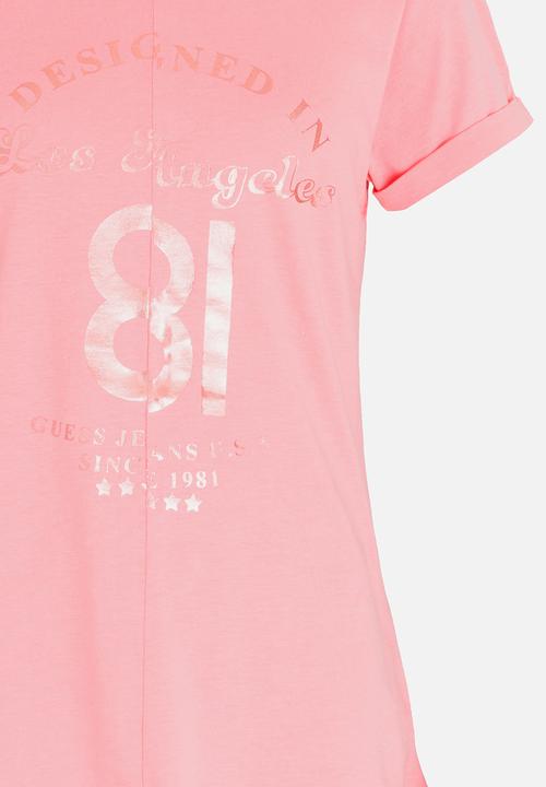 GUESS - Wave Guess Tee Pale Pink