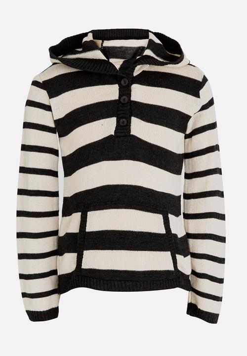 See-Saw - Hooded Button Up Henley Jersey Cream