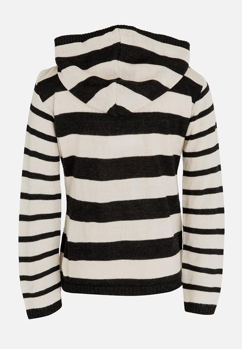 See-Saw - Hooded Button Up Henley Jersey Cream