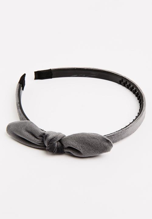 Pop Candy - Velveteen Alice Band Dark Grey