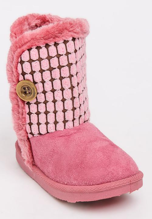 Foot Focus - Faux Fur Boot Mid Pink