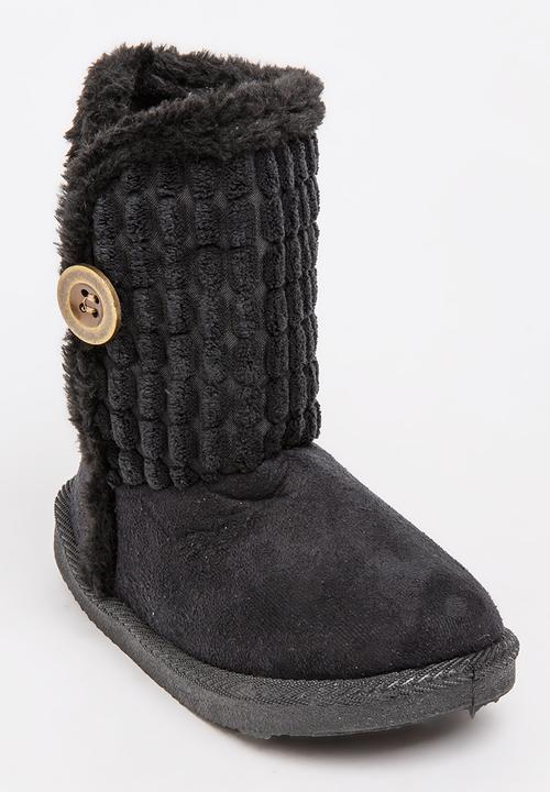 Foot Focus - Faux Fur Boot Blk