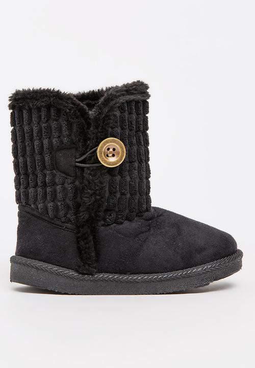 Foot Focus - Faux Fur Boot Blk