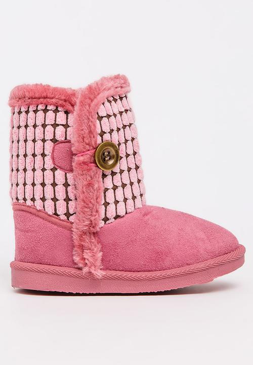 Foot Focus - Faux Fur Boot Mid Pink