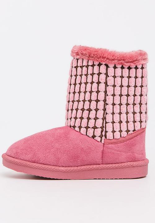 Foot Focus - Faux Fur Boot Mid Pink
