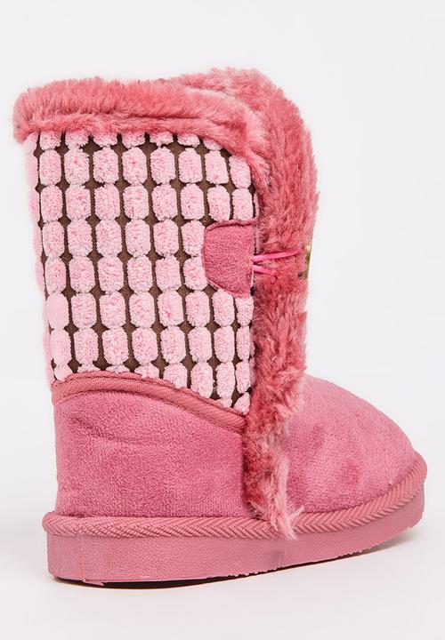 Foot Focus - Faux Fur Boot Mid Pink